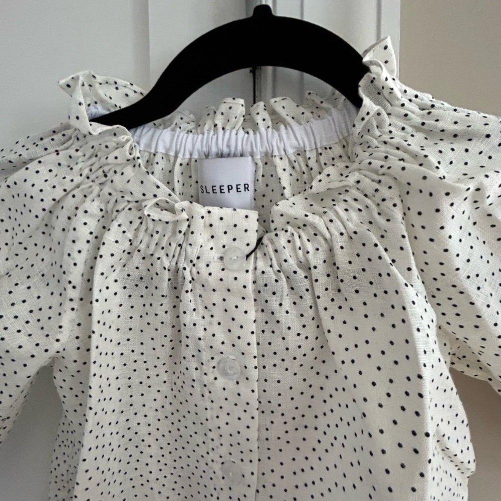 Sleeper - Girls Linen Petit Dress in Micro Polka Dot -size 1 (toddler sz 2) BNWT - Picture 7 of 14